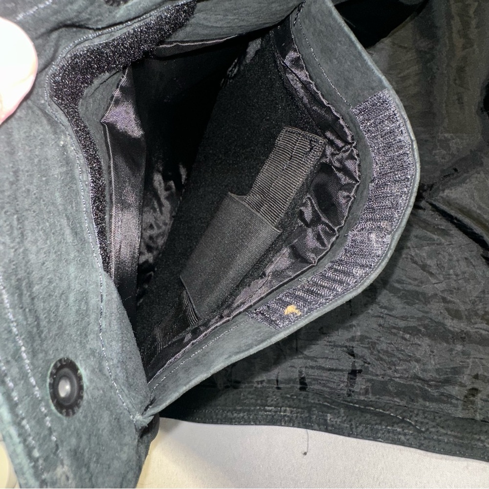 NRA Authentic Gear Men’s Lg Concealed Carry Black Leather Suede Lined Biker Vest - Picture 9 of 13